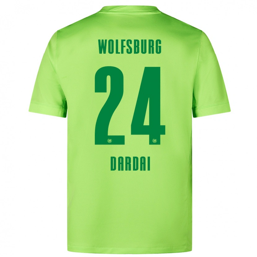 Danxen Kobiety Bence Dárdai #24 Fluorescencyjny Zielony Domowa Koszulka 2024/25 Koszulki Klubowe