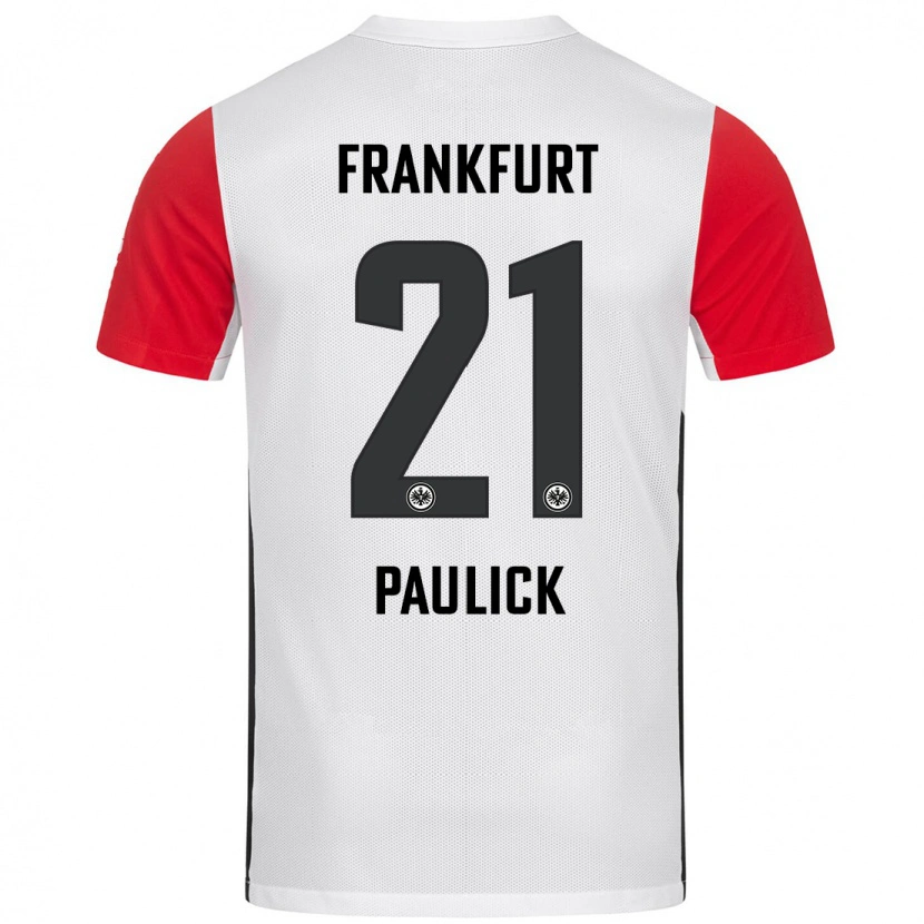 Danxen Kobiety Lea Paulick #21 Biały Czerwony Domowa Koszulka 2024/25 Koszulki Klubowe