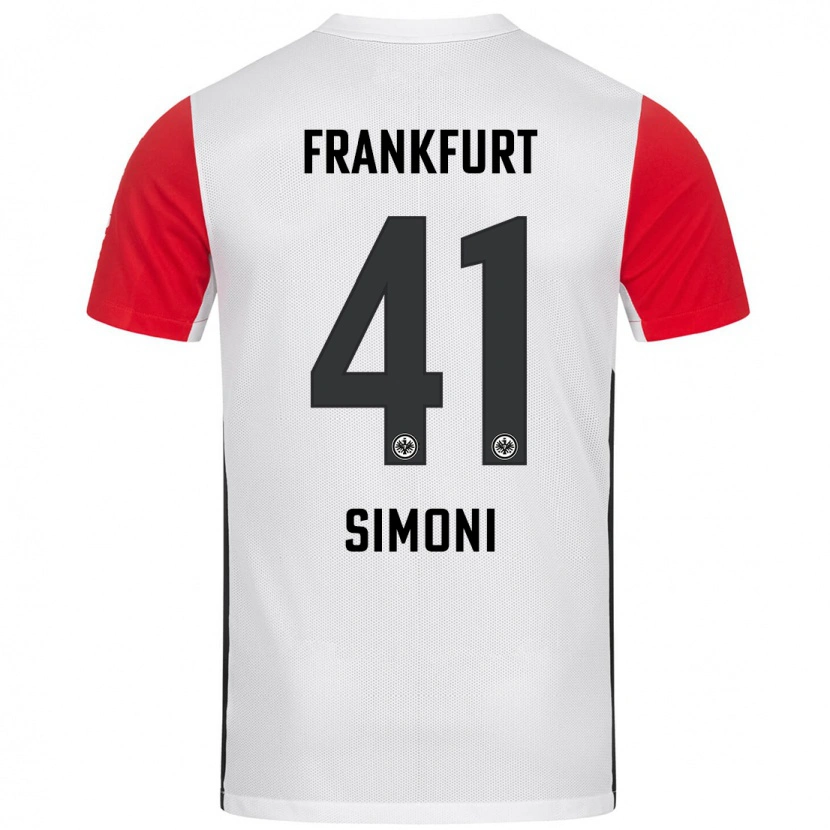 Danxen Kobiety Simon Simoni #41 Biały Czerwony Domowa Koszulka 2024/25 Koszulki Klubowe