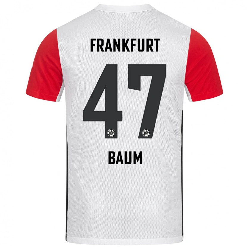 Danxen Kobiety Elias Baum #47 Biały Czerwony Domowa Koszulka 2024/25 Koszulki Klubowe