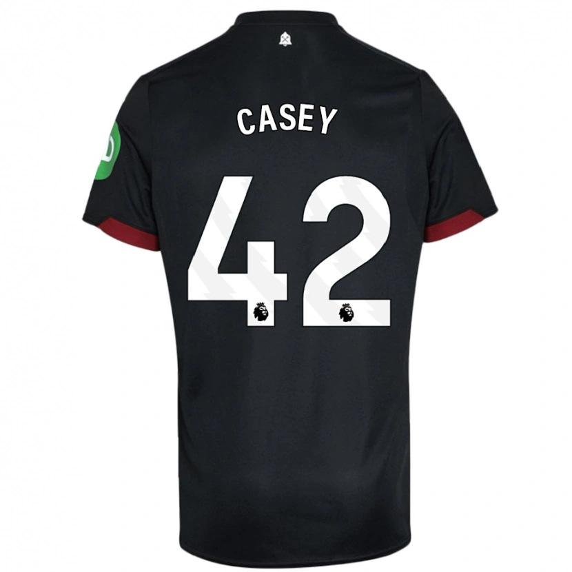 Danxen Kobiety Kaelan Casey #42 Czarny Biały Wyjazdowa Koszulka 2024/25 Koszulki Klubowe
