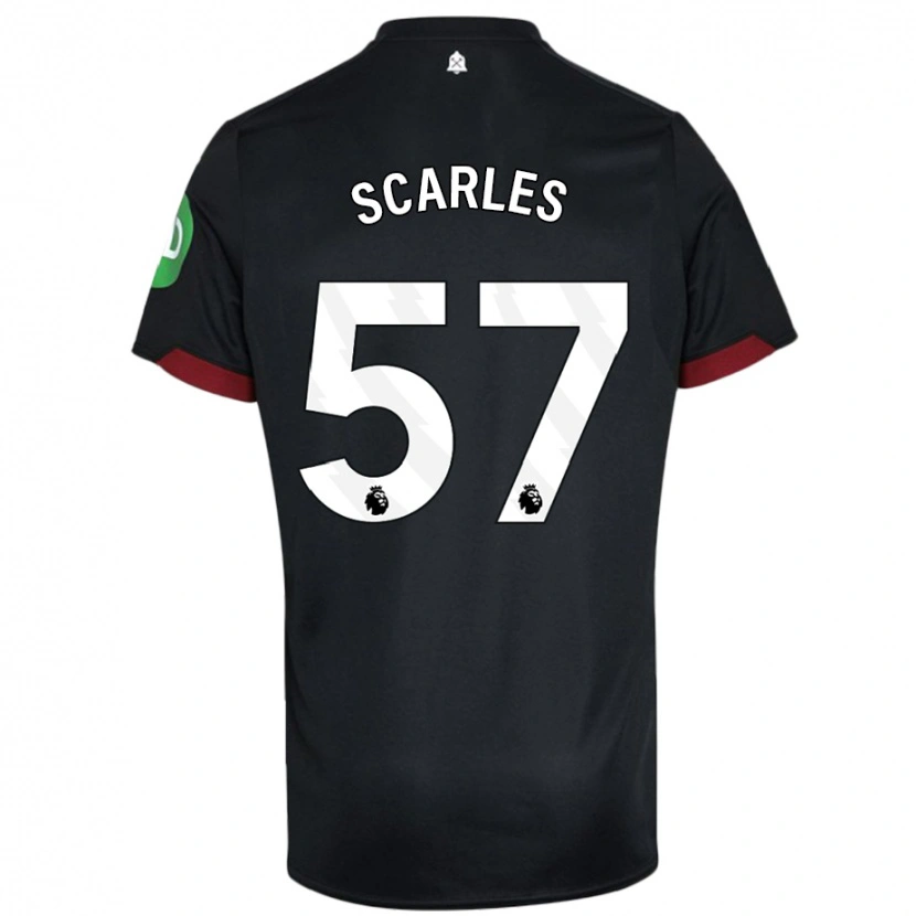 Danxen Kobiety Oliver Scarles #57 Czarny Biały Wyjazdowa Koszulka 2024/25 Koszulki Klubowe