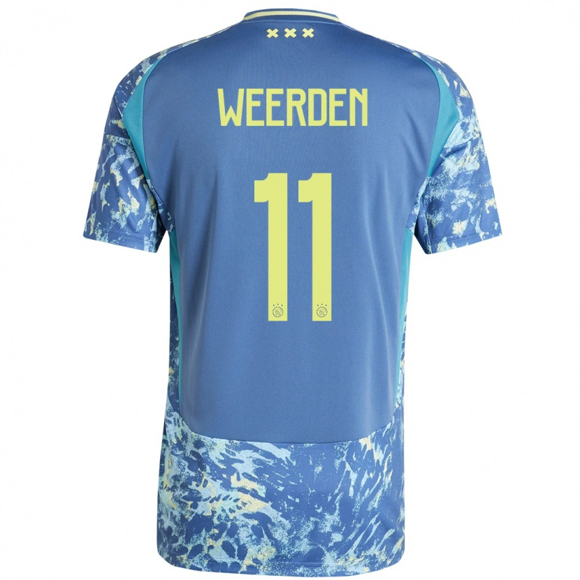Danxen Kobiety Ashleigh Weerden #11 Szary Niebieski Żółty Wyjazdowa Koszulka 2024/25 Koszulki Klubowe