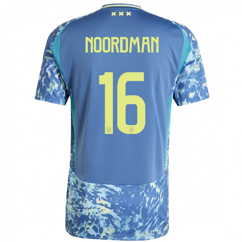 Danxen Kobiety Danique Noordman #16 Szary Niebieski Żółty Wyjazdowa Koszulka 2024/25 Koszulki Klubowe