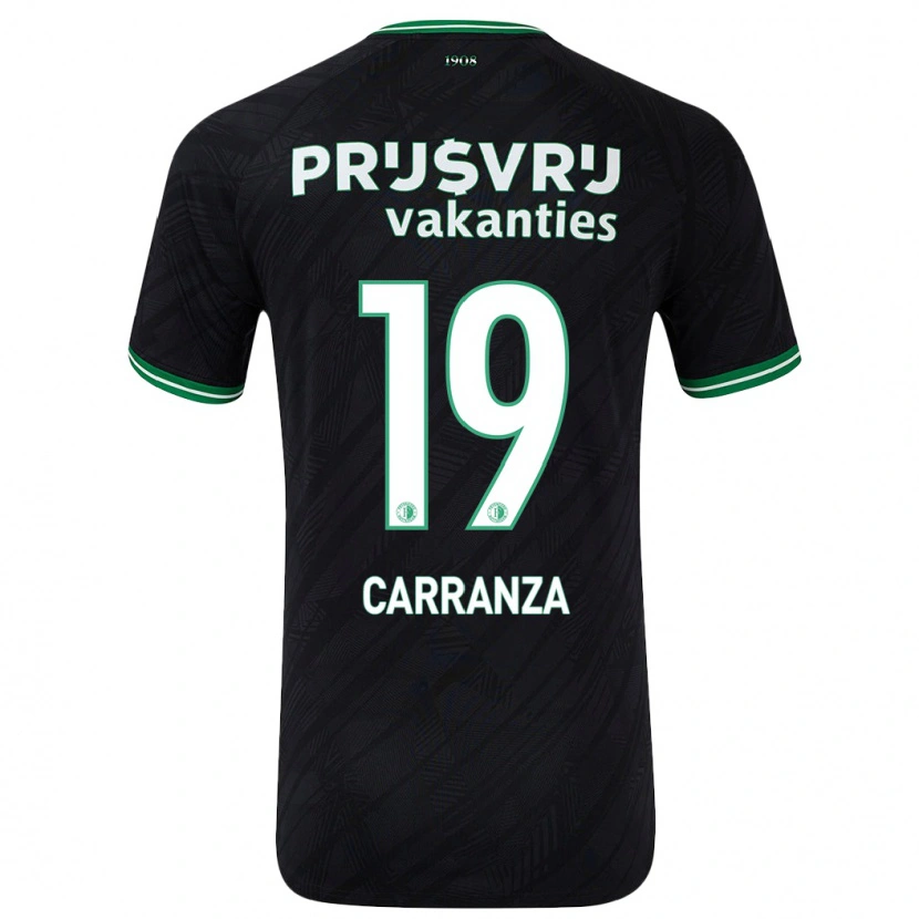 Danxen Kobiety Julián Carranza #19 Czarny Zielony Wyjazdowa Koszulka 2024/25 Koszulki Klubowe