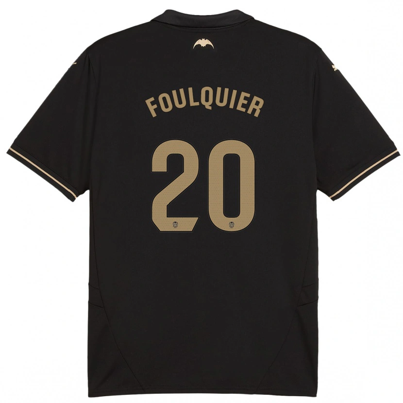 Danxen Kobiety Dimitri Foulquier #20 Czarny Wyjazdowa Koszulka 2024/25 Koszulki Klubowe