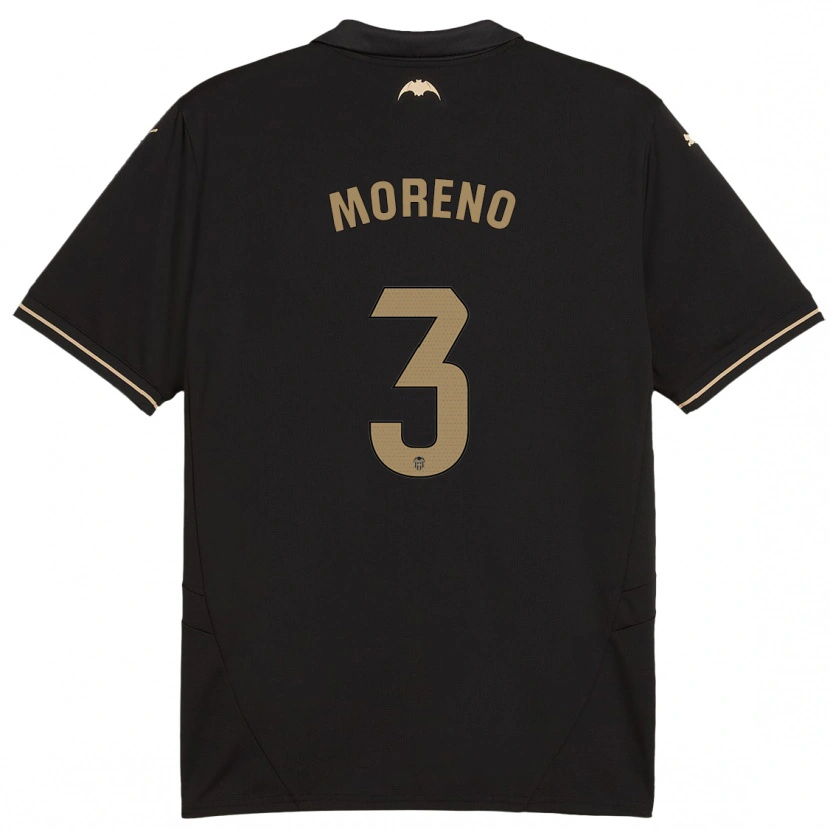 Danxen Kobiety Diego Moreno #3 Czarny Wyjazdowa Koszulka 2024/25 Koszulki Klubowe