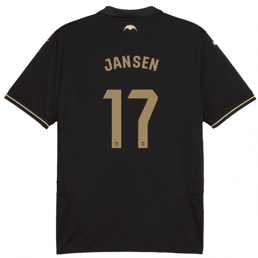 Danxen Kobiety Ellen Jansen #17 Czarny Wyjazdowa Koszulka 2024/25 Koszulki Klubowe