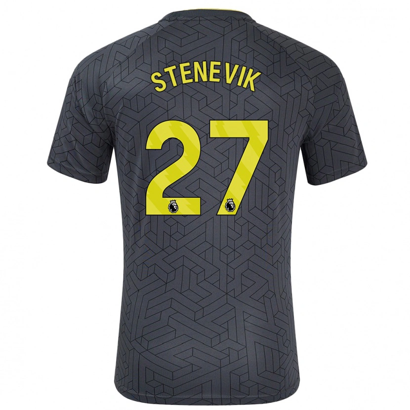 Danxen Kobiety Elise Stenevik #27 Czarny Żółty Wyjazdowa Koszulka 2024/25 Koszulki Klubowe
