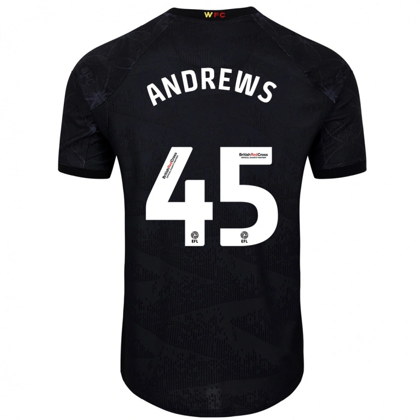 Danxen Kobiety Ryan Andrews #45 Czarny Biały Wyjazdowa Koszulka 2024/25 Koszulki Klubowe