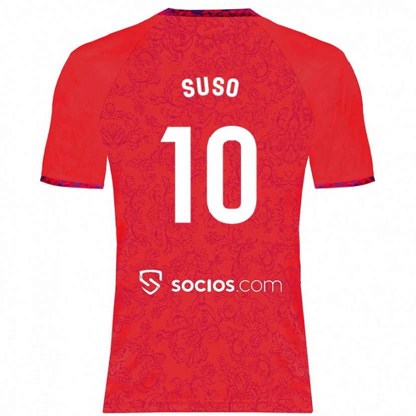 Danxen Kobiety Suso #10 Czerwony Wyjazdowa Koszulka 2024/25 Koszulki Klubowe