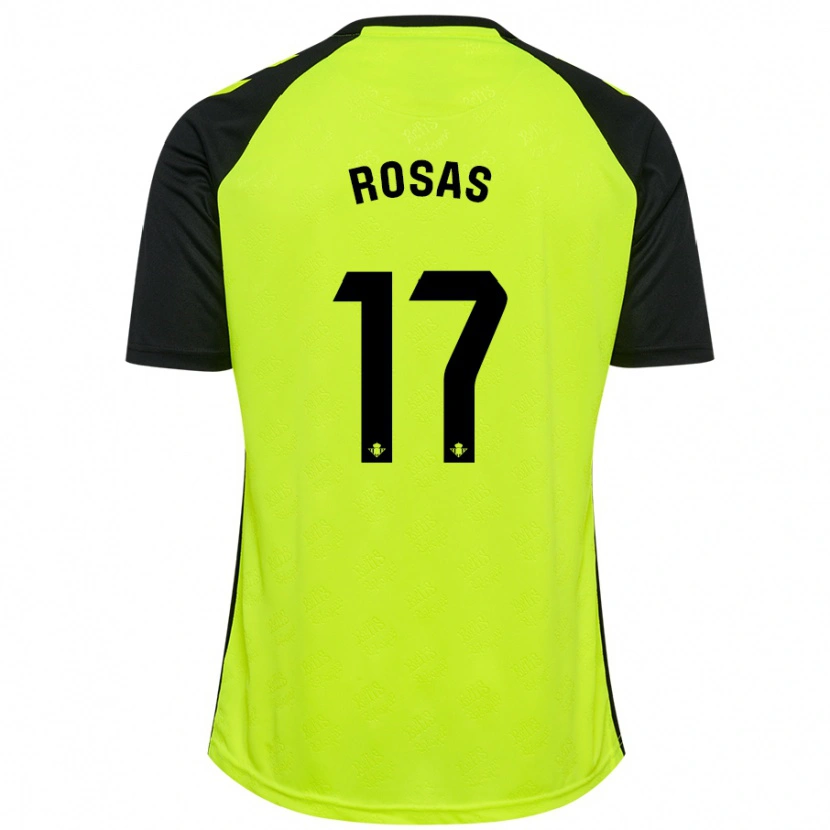 Danxen Kobiety Berto Rosas #17 Fluorescencyjny Żółty Czarny Wyjazdowa Koszulka 2024/25 Koszulki Klubowe