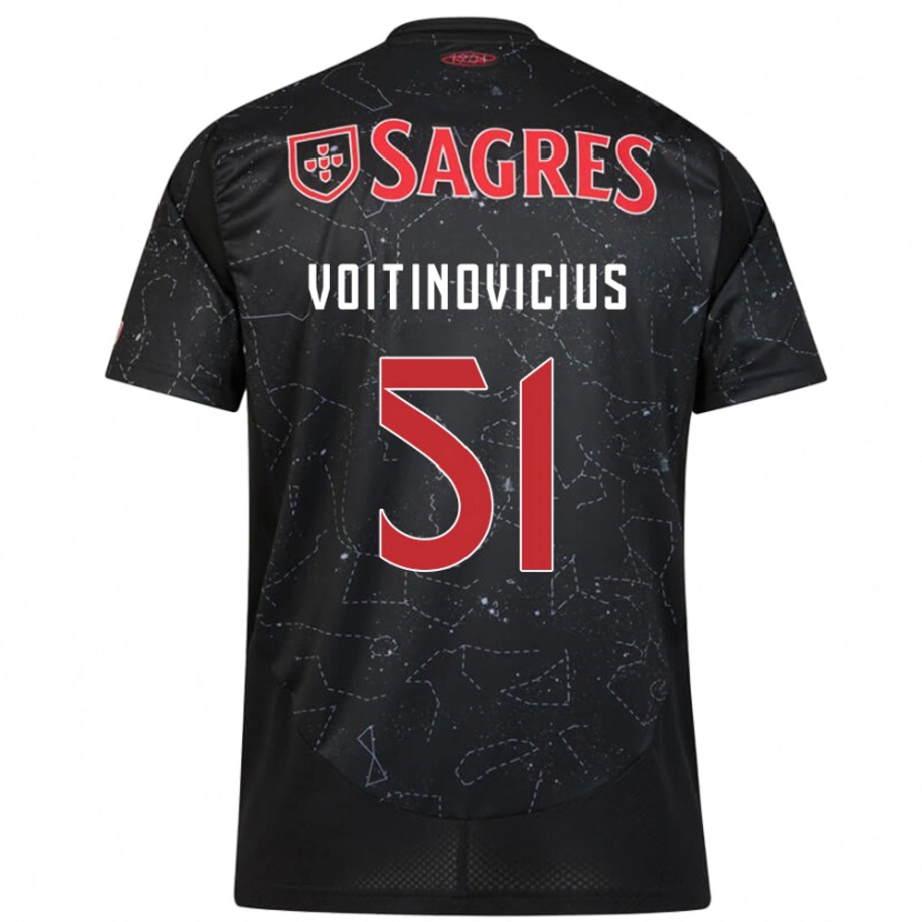 Danxen Kobiety Arnas Voitinovicius #51 Czarny Czerwony Wyjazdowa Koszulka 2024/25 Koszulki Klubowe