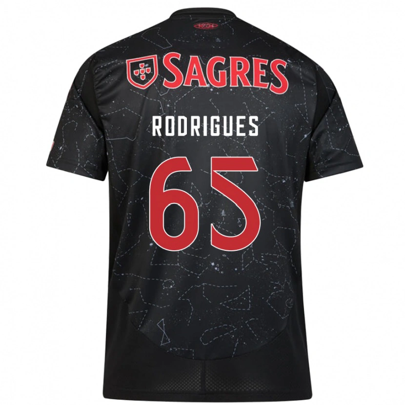Danxen Kobiety Rafael Rodrigues #65 Czarny Czerwony Wyjazdowa Koszulka 2024/25 Koszulki Klubowe