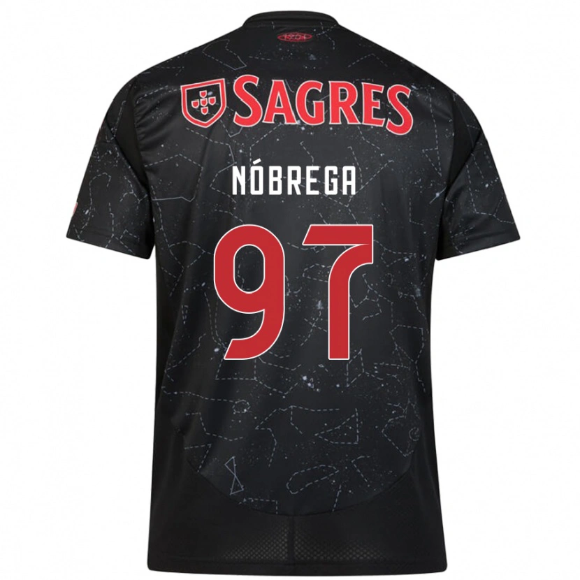 Danxen Kobiety Ricardo Nóbrega #97 Czarny Czerwony Wyjazdowa Koszulka 2024/25 Koszulki Klubowe
