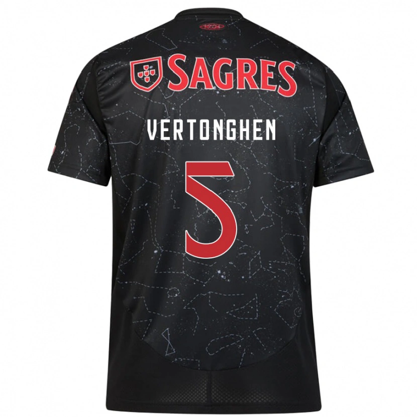 Danxen Kobiety Jan Vertonghen #5 Czarny Czerwony Wyjazdowa Koszulka 2024/25 Koszulki Klubowe
