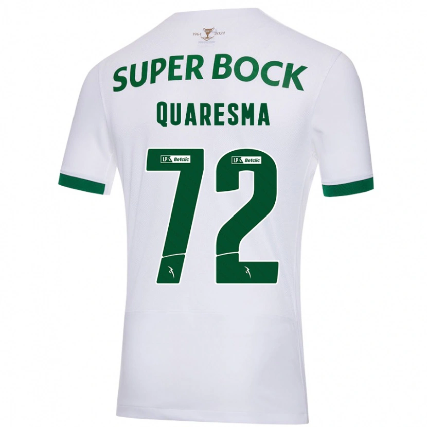 Danxen Kobiety Eduardo Quaresma #72 Biały Zielony Wyjazdowa Koszulka 2024/25 Koszulki Klubowe