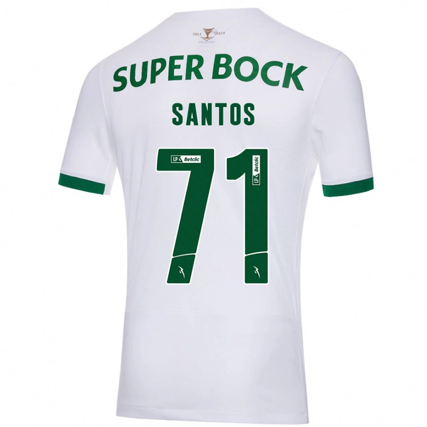 Danxen Kobiety Denilson Santos #71 Biały Zielony Wyjazdowa Koszulka 2024/25 Koszulki Klubowe