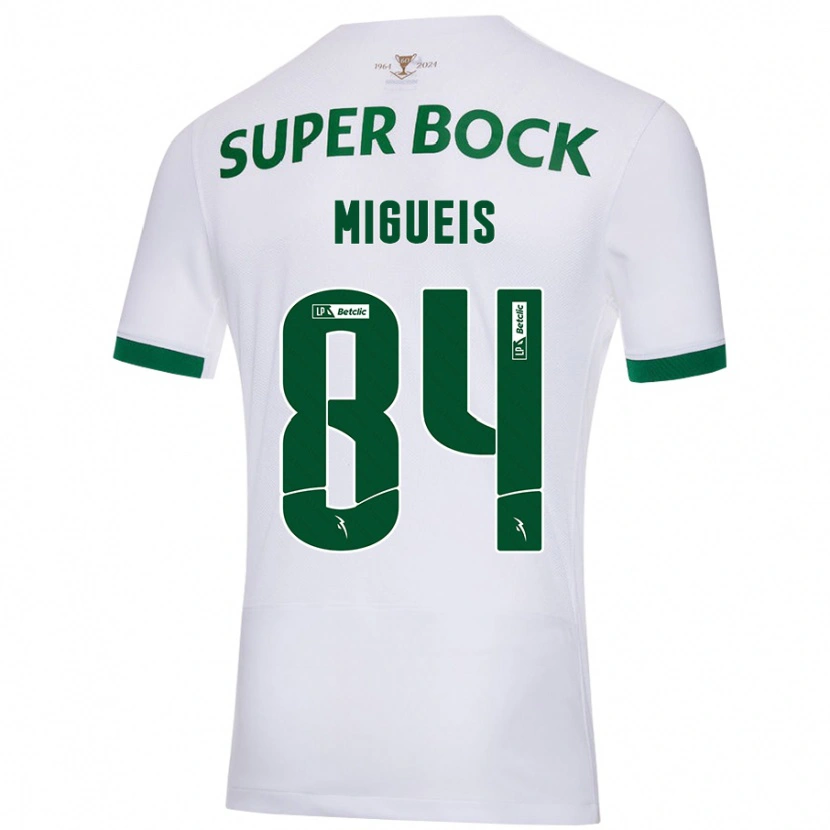 Danxen Kobiety Pedro Miguéis #84 Biały Zielony Wyjazdowa Koszulka 2024/25 Koszulki Klubowe