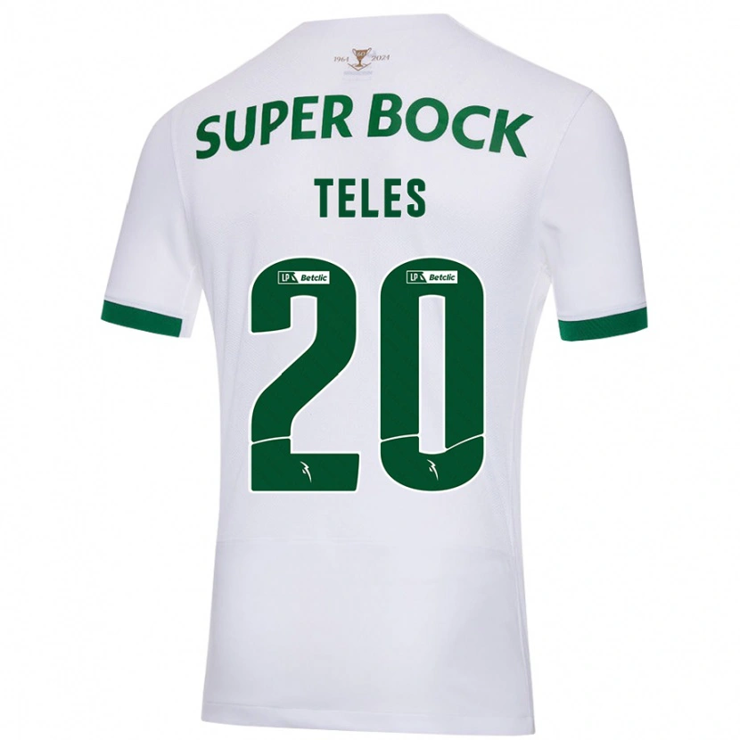 Danxen Kobiety Ana Teles #20 Biały Zielony Wyjazdowa Koszulka 2024/25 Koszulki Klubowe