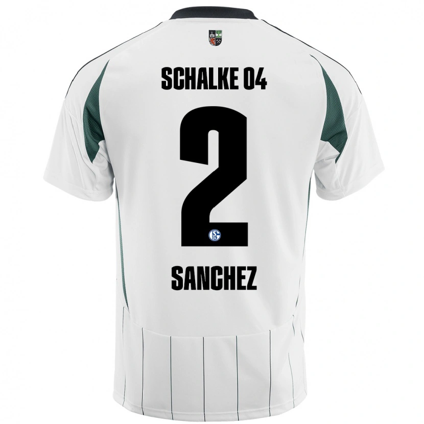 Danxen Kobiety Felipe Sánchez #2 Biały Zielony Wyjazdowa Koszulka 2024/25 Koszulki Klubowe