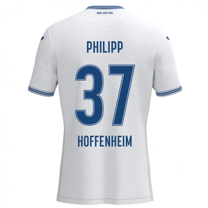 Danxen Kobiety Luca Philipp #37 Biały Niebieski Wyjazdowa Koszulka 2024/25 Koszulki Klubowe