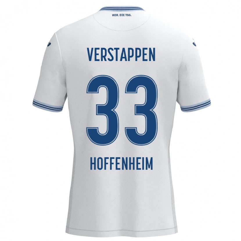 Danxen Kobiety Eric Verstappen #33 Biały Niebieski Wyjazdowa Koszulka 2024/25 Koszulki Klubowe
