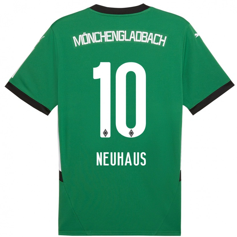 Danxen Kobiety Florian Neuhaus #10 Zielony Biały Wyjazdowa Koszulka 2024/25 Koszulki Klubowe