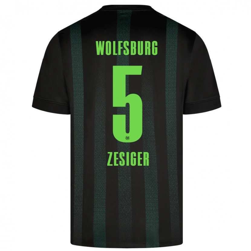 Danxen Kobiety Cédric Zesiger #5 Ciemnozielony Wyjazdowa Koszulka 2024/25 Koszulki Klubowe