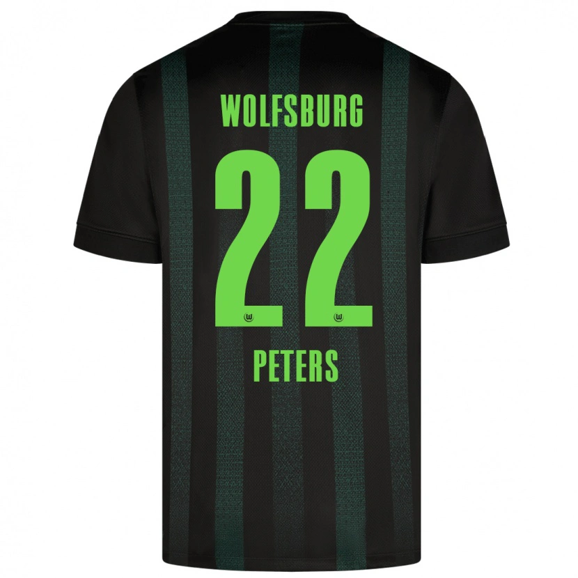 Danxen Kobiety Laurin Peters #22 Ciemnozielony Wyjazdowa Koszulka 2024/25 Koszulki Klubowe