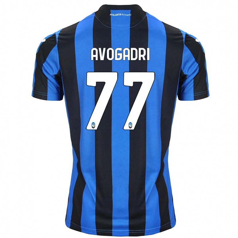 Danxen Dzieci Lorenzo Avogadri #77 Niebiesko-Czarny Domowa Koszulka 2024/25 Koszulki Klubowe