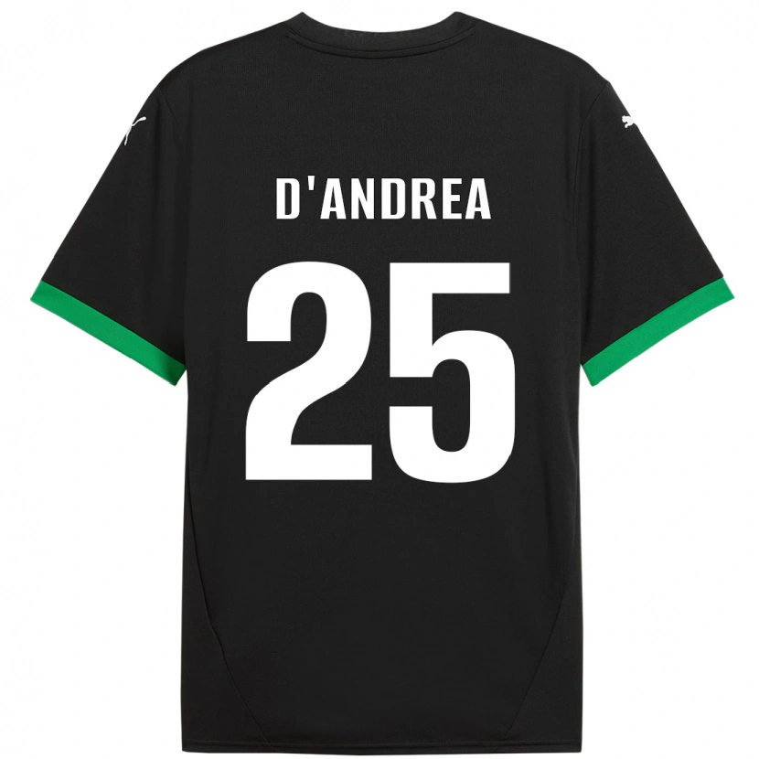 Danxen Dzieci Luca D'andrea #25 Czarny Ciemnozielony Domowa Koszulka 2024/25 Koszulki Klubowe