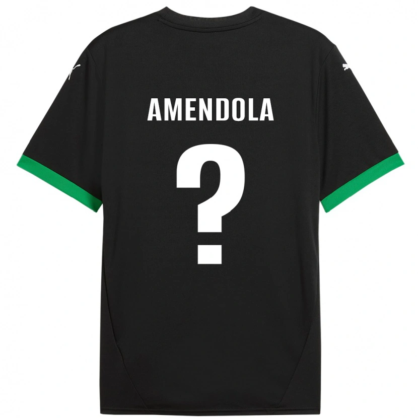 Danxen Dzieci Catello Amendola #0 Czarny Ciemnozielony Domowa Koszulka 2024/25 Koszulki Klubowe