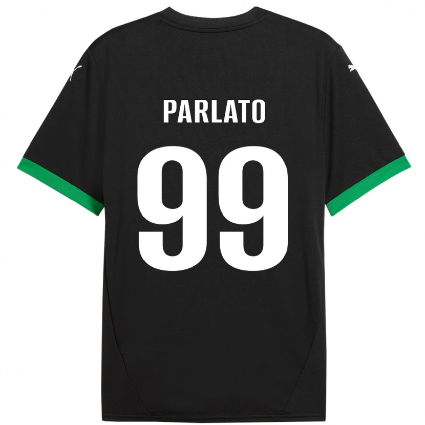 Danxen Dzieci Claudio Parlato #99 Czarny Ciemnozielony Domowa Koszulka 2024/25 Koszulki Klubowe