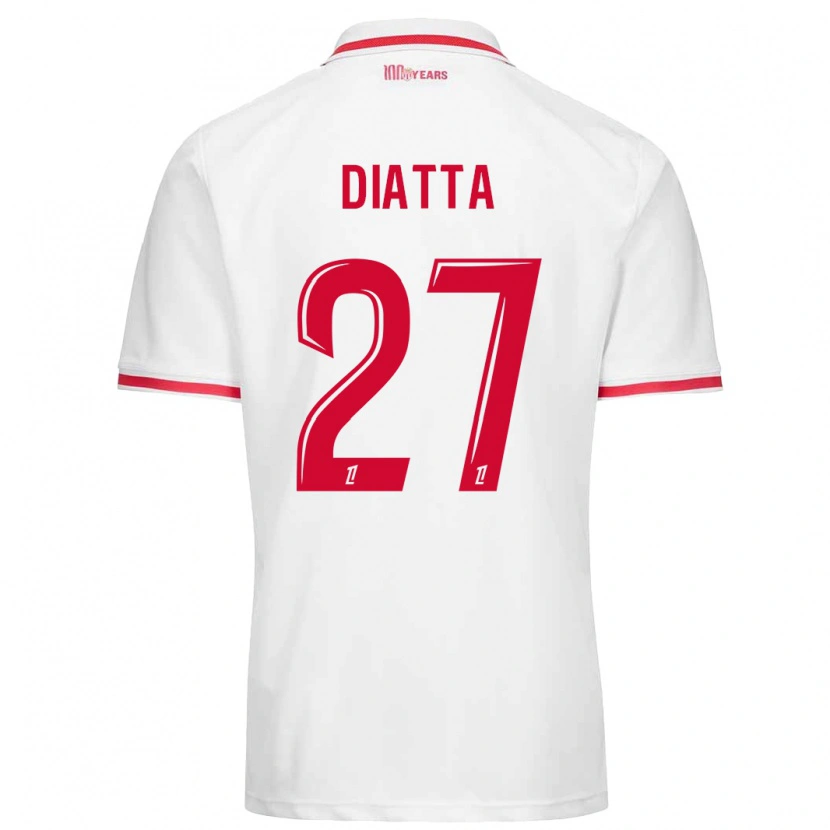 Danxen Dzieci Krépin Diatta #27 Biały Czerwony Domowa Koszulka 2024/25 Koszulki Klubowe