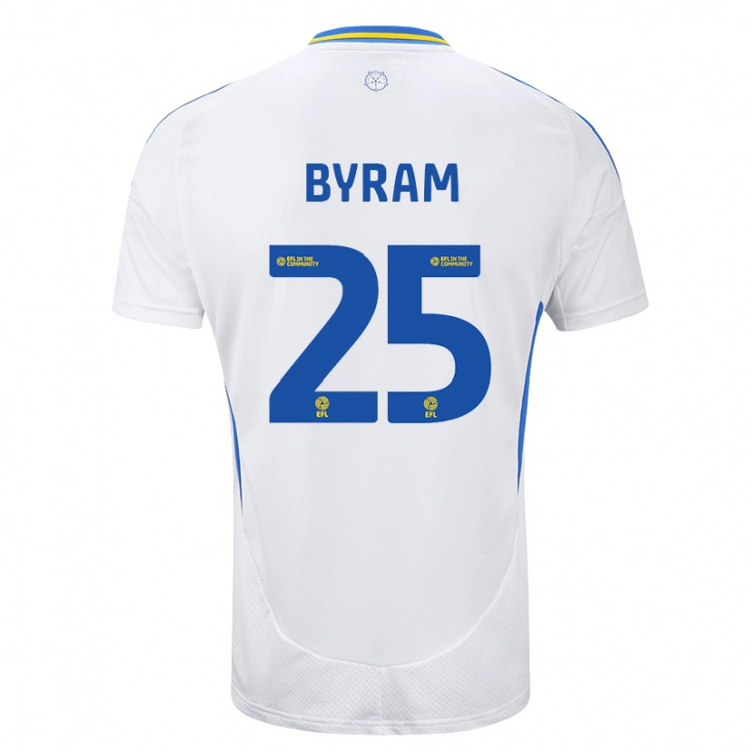 Danxen Dzieci Sam Byram #25 Biały Niebieski Domowa Koszulka 2024/25 Koszulki Klubowe