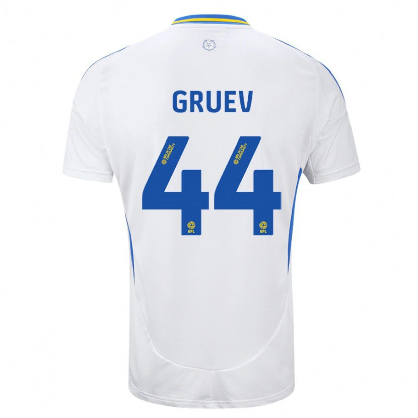 Danxen Dzieci Ilia Gruev #44 Biały Niebieski Domowa Koszulka 2024/25 Koszulki Klubowe