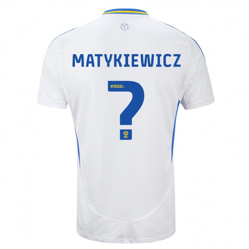 Danxen Dzieci Luke Matykiewicz #0 Biały Niebieski Domowa Koszulka 2024/25 Koszulki Klubowe