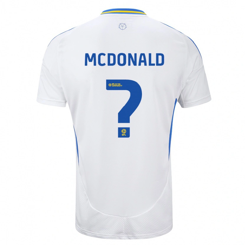 Danxen Dzieci Josh Mcdonald #0 Biały Niebieski Domowa Koszulka 2024/25 Koszulki Klubowe