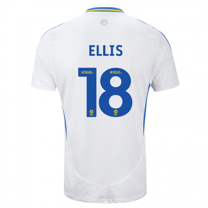 Danxen Dzieci Macy Ellis #18 Biały Niebieski Domowa Koszulka 2024/25 Koszulki Klubowe