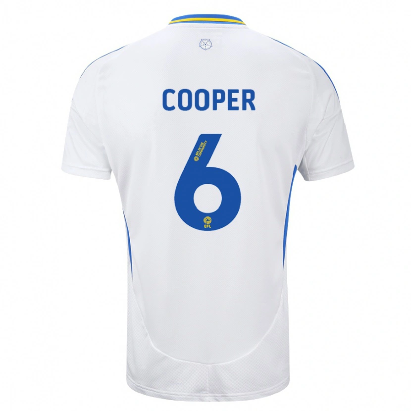 Danxen Dzieci Liam Cooper #6 Biały Niebieski Domowa Koszulka 2024/25 Koszulki Klubowe