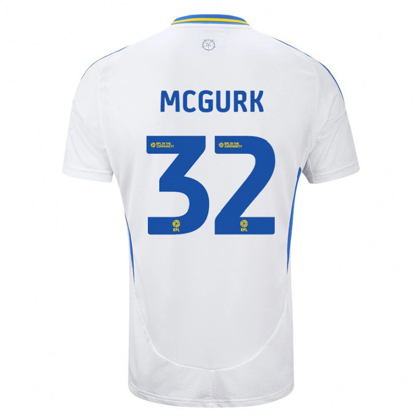 Danxen Dzieci Sean Mcgurk #32 Biały Niebieski Domowa Koszulka 2024/25 Koszulki Klubowe