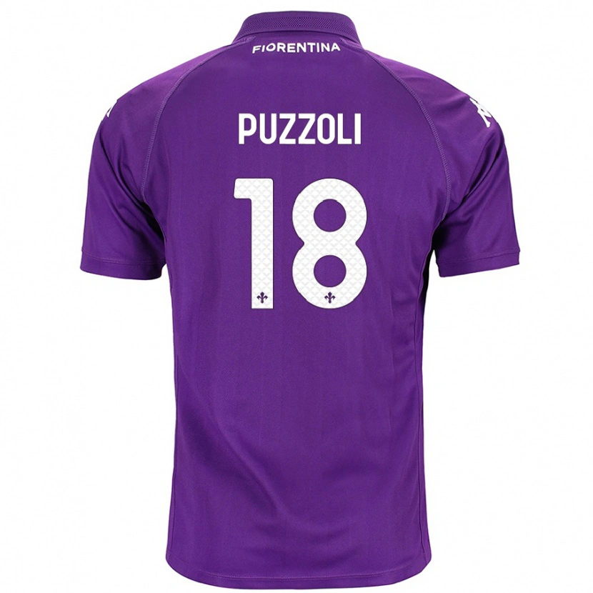 Danxen Dzieci Giorgio Puzzoli #18 Fioletowy Domowa Koszulka 2024/25 Koszulki Klubowe