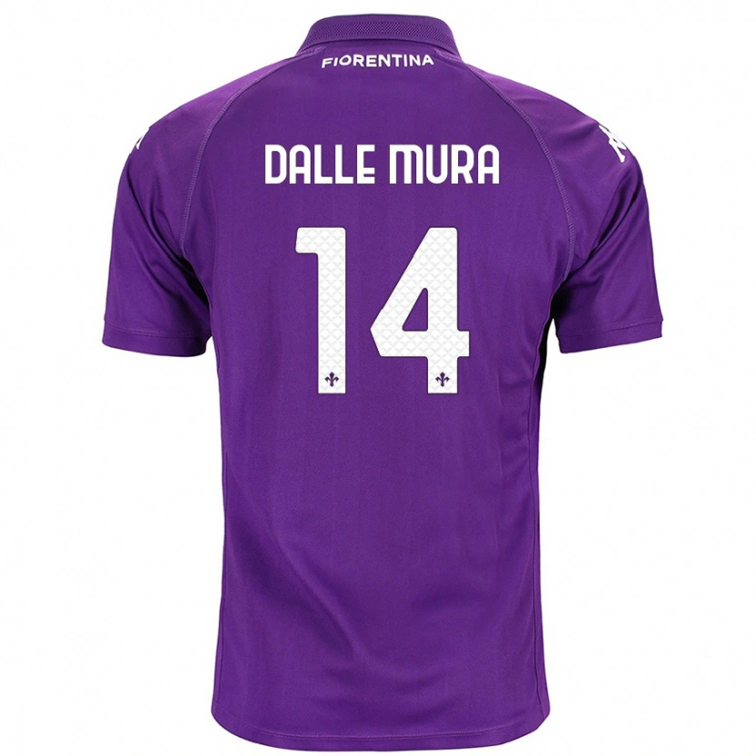 Danxen Dzieci Christian Dalle Mura #14 Fioletowy Domowa Koszulka 2024/25 Koszulki Klubowe