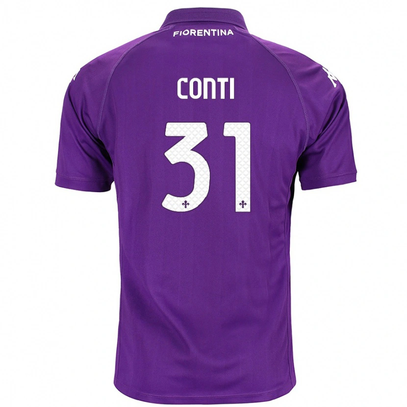 Danxen Dzieci Gabriele Conti #31 Fioletowy Domowa Koszulka 2024/25 Koszulki Klubowe