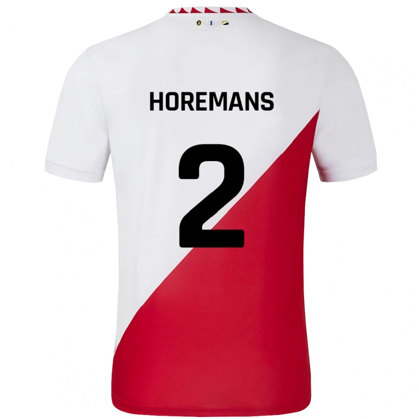 Danxen Dzieci Siebe Horemans #2 Biało-Czerwony Domowa Koszulka 2024/25 Koszulki Klubowe
