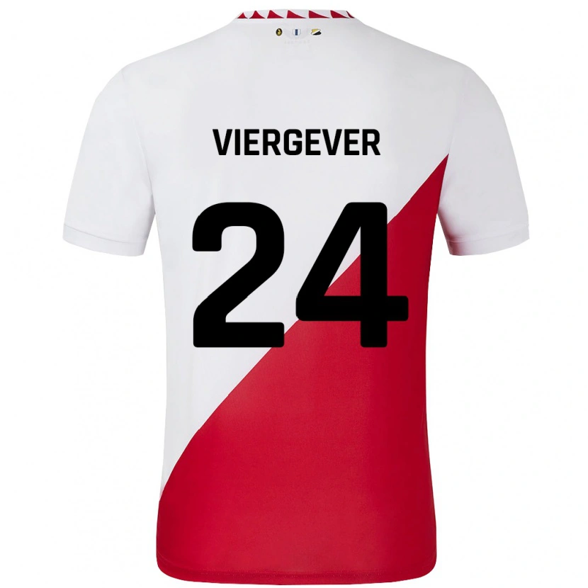 Danxen Dzieci Nick Viergever #24 Biało-Czerwony Domowa Koszulka 2024/25 Koszulki Klubowe