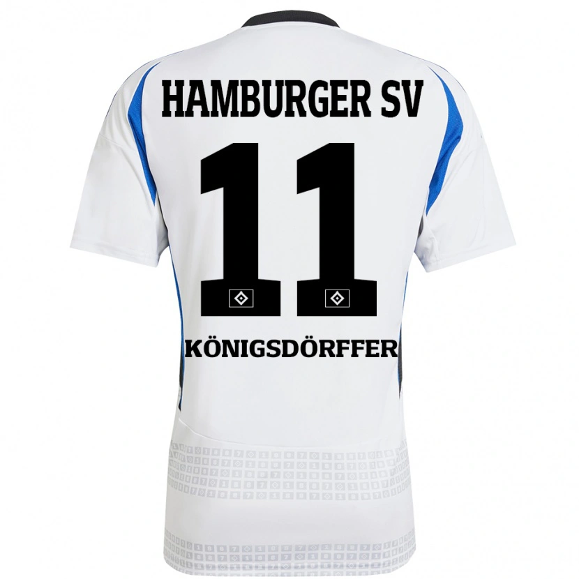 Danxen Dzieci Ransford Königsdörffer #11 Biały Niebieski Domowa Koszulka 2024/25 Koszulki Klubowe