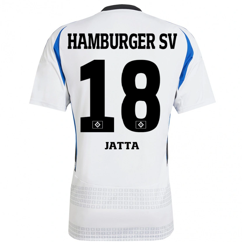 Danxen Dzieci Bakery Jatta #18 Biały Niebieski Domowa Koszulka 2024/25 Koszulki Klubowe