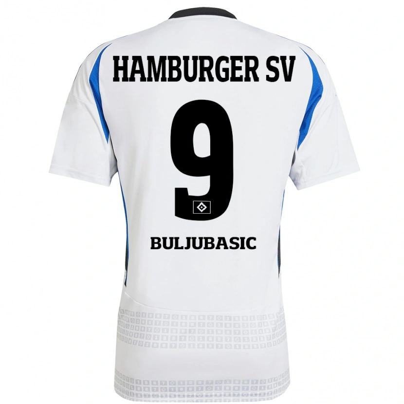 Danxen Dzieci Amer Buljubasic #9 Biały Niebieski Domowa Koszulka 2024/25 Koszulki Klubowe